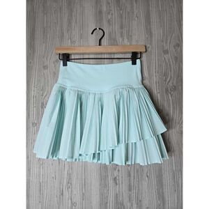 Ivivva by Lululemon Pleat the Heat Pleated Tennis Pocket Skort Girl 12 Teal Blue